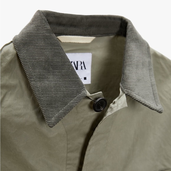 ZARA WAXED EFFECT UTILITY OVERSHIRT - Picture 3 of 4